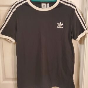 Adidas Women's Black Tee with White Accents
